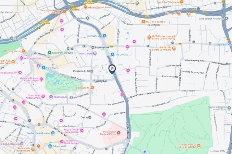 Map - Horizontal Digital Screen Billboard at Jalan Tun Razak, Kuala Lumpur (at Menara Tan & Tan)