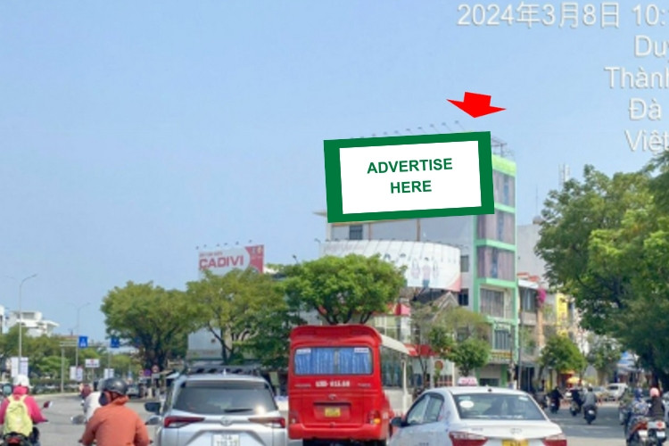 1 Panel Horizontal Wallscape Billboard at 189 Le Dinh Ly, Hoa Cuong Ward, Da Nang City (Duy Tan Roundabout)