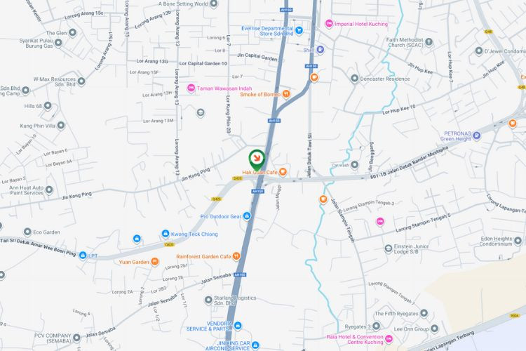 Map - Vertical Minipole Billboard at Jalan Penrissen / Jalan Tan Sri Datuk Amar Wee Boon Ping, Kuching, Sarawak