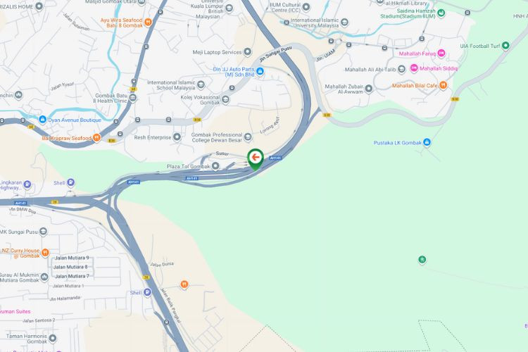 Map - Spectacular Billboard at Gombak Toll - Jalan Susur (KL - Karak Expressway), Kuala Lumpur (after Plaza Tol Gombak)