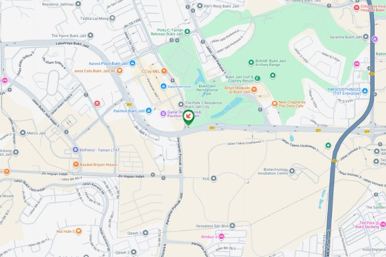 Map - Vertical Minipole Billboard at Lebuhraya Bukit Jalil / Persiaran Jalil Utama, Bukit Jalil, Kuala Lumpur (near Pavilion Bukit Jalil [A])