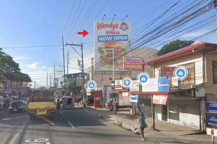 Wall-Mounted Billboard at National Road, Canlalay, Binan, Laguna (on the side of SNZ Motorcycle Parts Building)