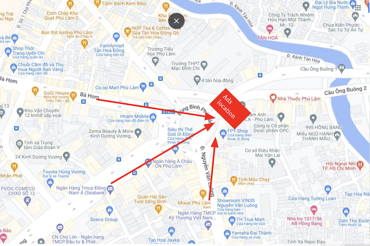 Map - Wall Mounted Billboard at 1049 Hong Bang, District 6, Ho Chi Minh City.