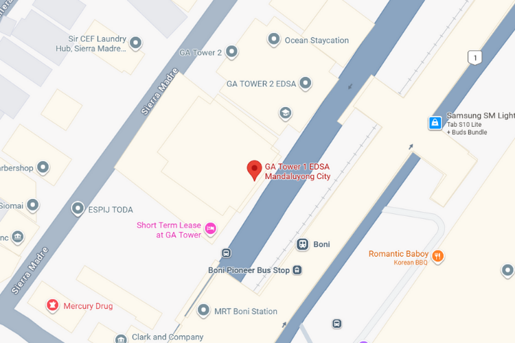 Map - Vertical Digital Screen Billboard at GA Tower 1 EDSA, North Bound, Mandaluyong, Metro Manila (Near MRT Boni Station)