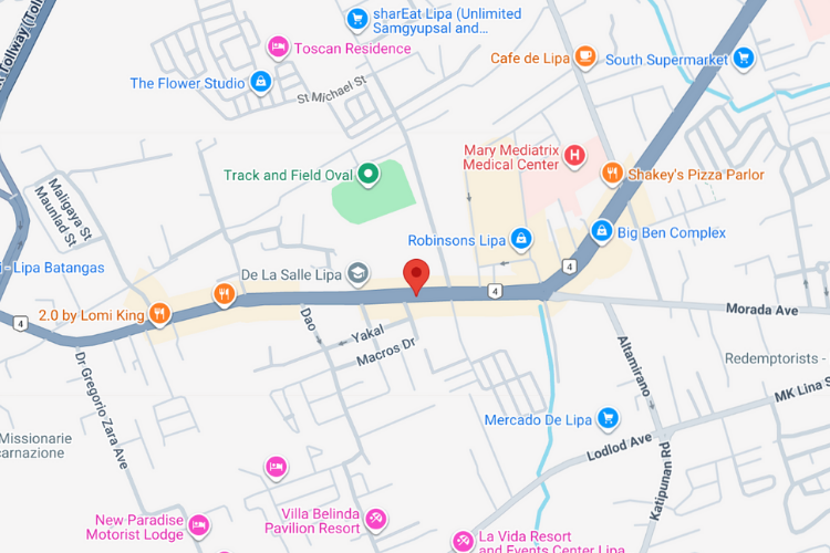 Map - Horizontal Digital Screen Billboard at President Jose P. Laurel Highway, North Bound, Lipa, Batangas (Near La Salle Lipa)