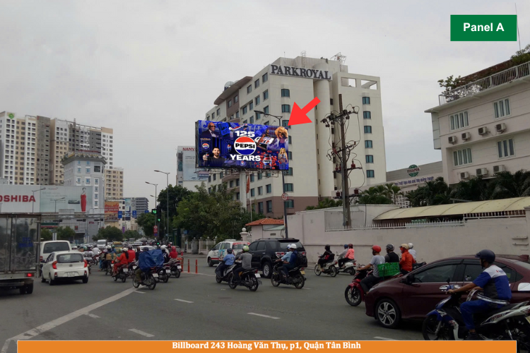 2 Sided Horizontal Unipole Billboard at 243 Hoang Van Thu, Tan Son Hoa Ward, Ho Chi Minh City