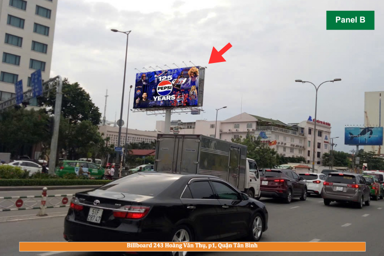 Day view (Panel B) - Horizontal Unipole Billboard at 243 Hoang Van Thu, Tan Son Hoa Ward, Ho Chi Minh City