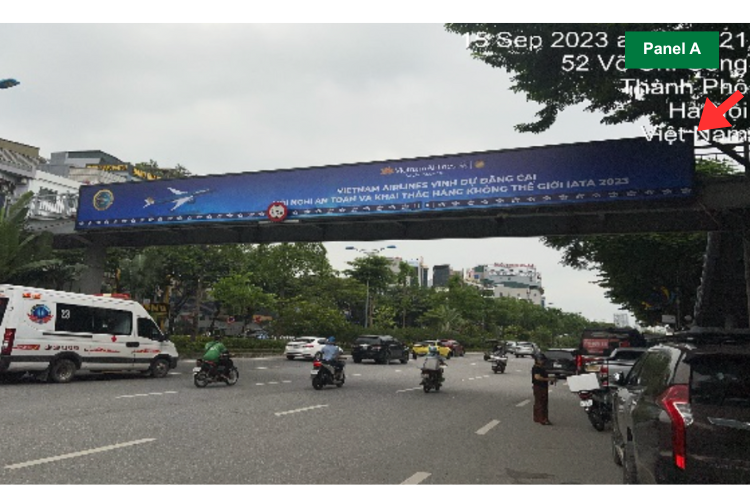 4 Sided Horizontal Glass Bridge LED Billboard at 28 Vo Chi Cong, Ngoc Ha Ward, Ha Noi City