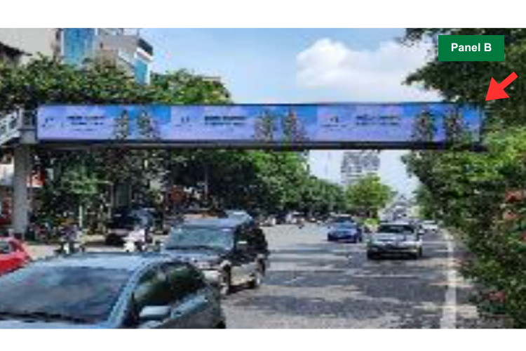 Day view (Panel B) - Horizontal Glass Bridge LED Billboard at 28 Vo Chi Cong, Ngoc Ha Ward, Ha Noi City