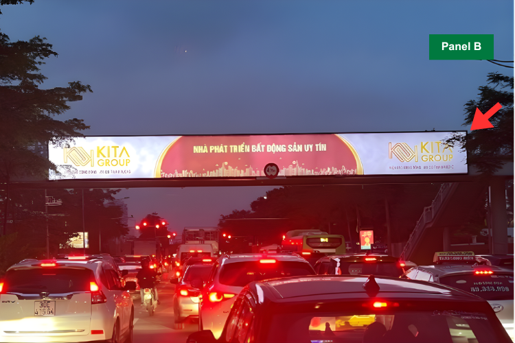 Day view (Panel B) - Horizontal Glass Bridge LED Billboard at Xuan La, Phu Thuong Ward, Ha Noi City (Xuan La Overpass)