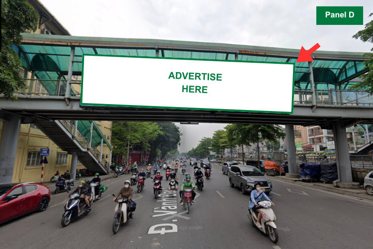 Panel D - Horizontal Light Box Billboard at 225 Hong Ha, Hong Ha Ward, Ha Noi City (Tran Nhat Duat Pedestrian Bridge)