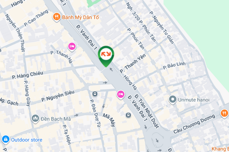 Map - Horizontal Light Box Billboard at 225 Hong Ha, Hong Ha Ward, Ha Noi City (Tran Nhat Duat Pedestrian Bridge)