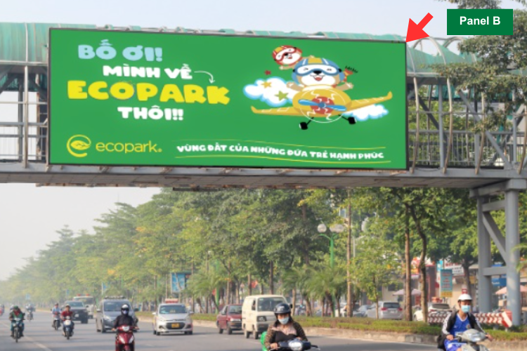 Day view (Panel B) -  Horizontal Wall-mounted Pano Billboard at 737 Ngo Gia Tu Street, Bo De Ward, Ha Noi City