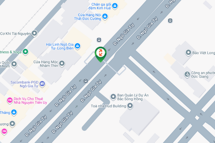 Map -  Horizontal Wall-mounted Pano Billboard at 737 Ngo Gia Tu Street, Bo De Ward, Ha Noi City