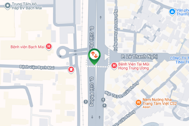 Map - Horizontal Wall-mounted Pano Billboard at 117 Le Thanh Nghi Street, Bach Mai Ward, Ha Noi City