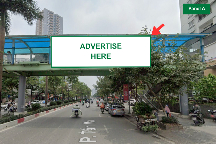 4 Panel Horizontal Wall-mounted Pano Billboard at 147 Tan Mai Street, Tuong Mai Ward, Ha Noi City