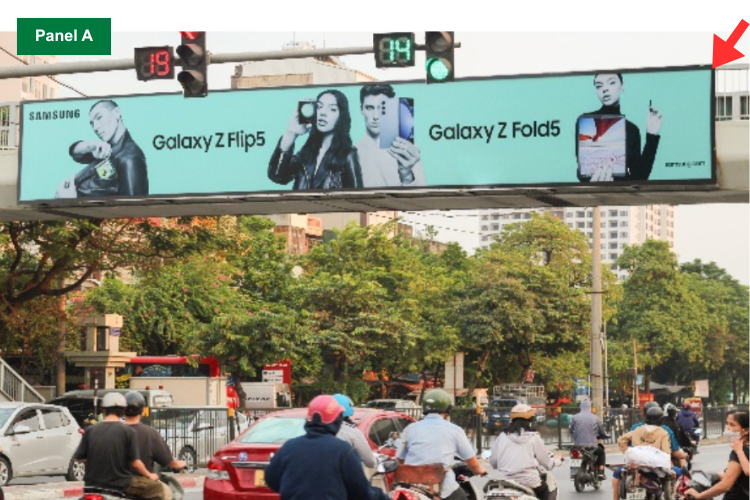 Day view (Panel A) - Horizontal Wall-mounted Pano Billboard at Ngoc Hoi Street, Dinh Cong Ward, Ha Noi City