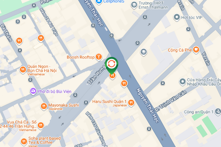 Map - Vertical E-tower Panel Billboard at 95A Tran Hung Dao Street, Ben Thanh Ward, Ho Chi Minh City (Lotteria)