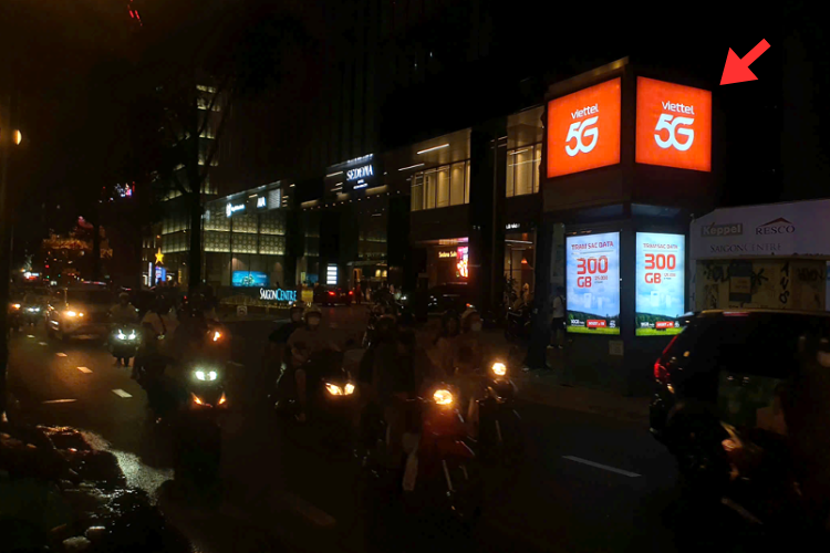 8 Sided Vertical E-tower Panel Billboard at 73 Nam Ky Khoi Nghia Street, Ben Thanh Ward, Ho Chi Minh City (Saigon Centre)