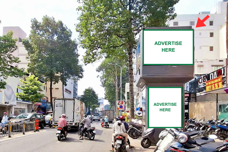 Vertical E-tower Panel Billboard at 304 Nguyen Thi Minh Khai, Ban Co Ward, Ho Chi Minh City