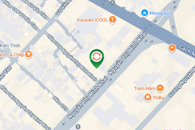 Map - Vertical E-tower Panel Billboard at 304 Nguyen Thi Minh Khai, Ban Co Ward, Ho Chi Minh City