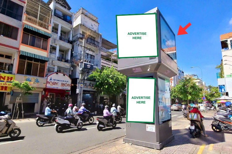 8 Sided Vertical E-tower Panel Billboard at 508 Nguyen Dinh Chieu, Xuan Hoa Ward, Ho Chi Minh City