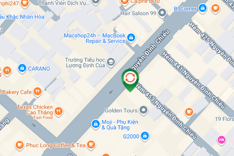 Map -  Vertical E-tower Panel Billboard at 455 Nguyen Dinh Chieu, Ban Co Ward, Ho Chi Minh City