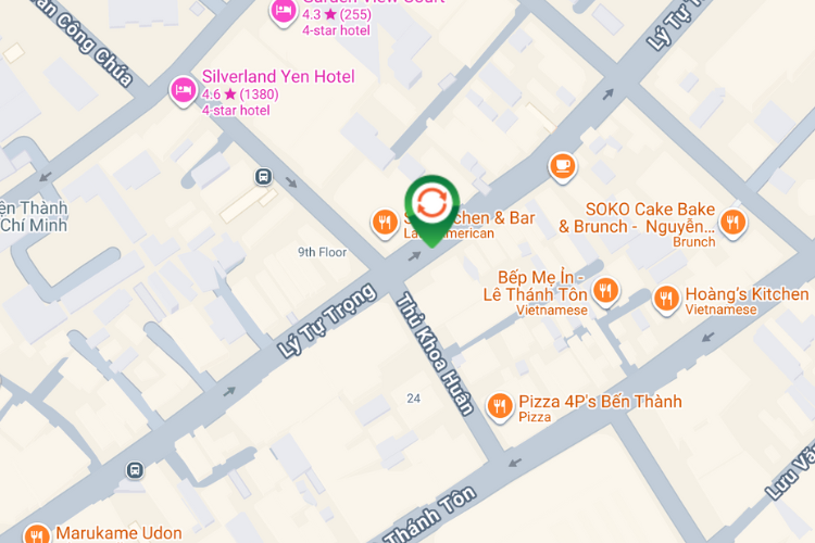 Map -  Vertical E-tower Panel Billboard at 119 Ly Tu Trong, Ben Thanh Ward, Ho Chi Minh City (An Phuoc – Pierre Cardin)