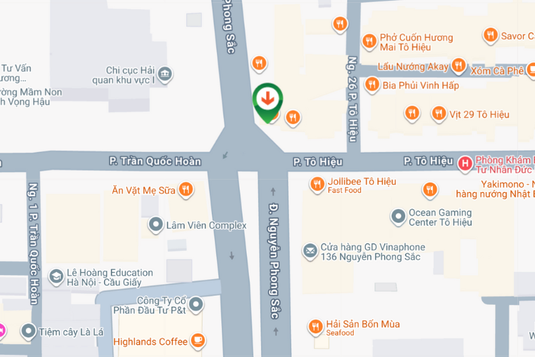 Map - Horizontal Wallscape Billboard at 2C10 Nguyen Phong Sac, Nghia Do Ward, Ha Noi City (Intersection of Nguyen Phong Sac and To Hieu)