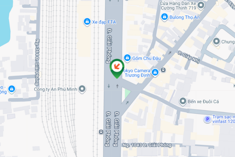 Map - Horizontal Wallscape Billboard at 1019 Giai Phong Street, Dinh Cong Ward, Ha Noi City