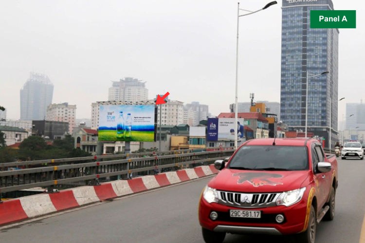 2 Panel Horizontal Unipole Billboard at Lang Street, Giang Vo Ward, Ha Noi City (Nguyen Chi Thanh - Tran Duy Hung Overpass)