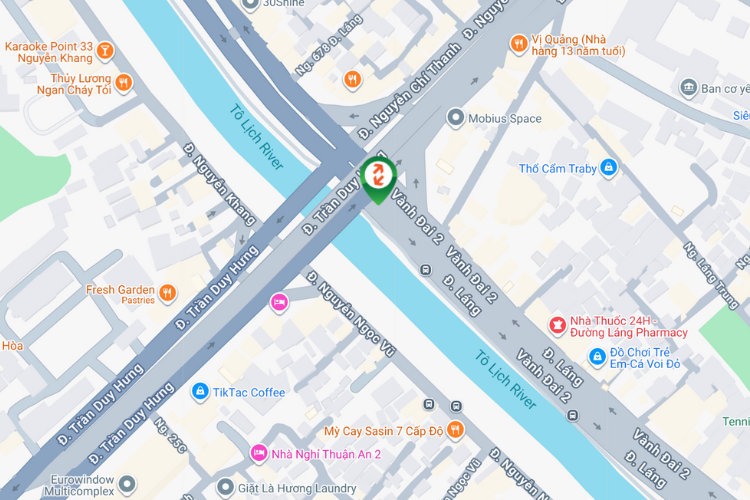 Map - Horizontal Unipole Billboard at Lang Street, Giang Vo Ward, Ha Noi City (Nguyen Chi Thanh - Tran Duy Hung Overpass)