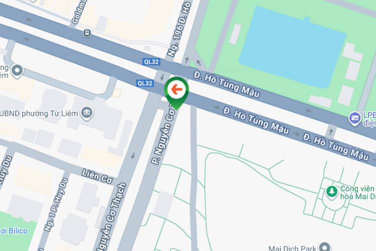 Map - Horizontal Unipole Billboard at Ho Tung Mau, Tu Liem Ward, Ha Noi City (Ho Tung Mau - Nguyen Co Thach - Tu Liem Intersection)