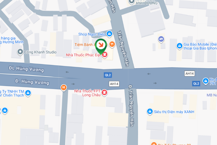 Map - Horizontal Wallscape Billboard at 814 Hung Vuong Street, Thanh Mieu Ward, Phu Tho (Tran Nguyen Han - Hung Vuong intersection)