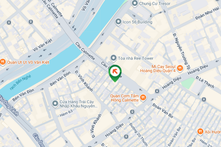 Map - Horizontal Wallscape Billboard at 58 Doan Van Bo, Khanh Hoi Ward, Ho Chi Minh City (Calmette Bridge)