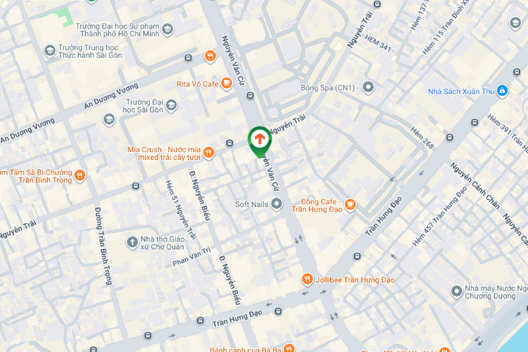 Map - Vertical Wallscape Billboard at 201 Nguyen Van Cu, Cho Quan Ward, Ho Chi Minh City