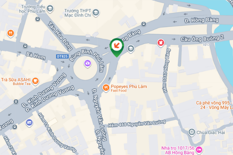 Map - Horizontal Wallscape Billboard at 1041 Hong Bang, Binh Tay Ward, Ho Chi Minh City (Phu Lam roundabout)