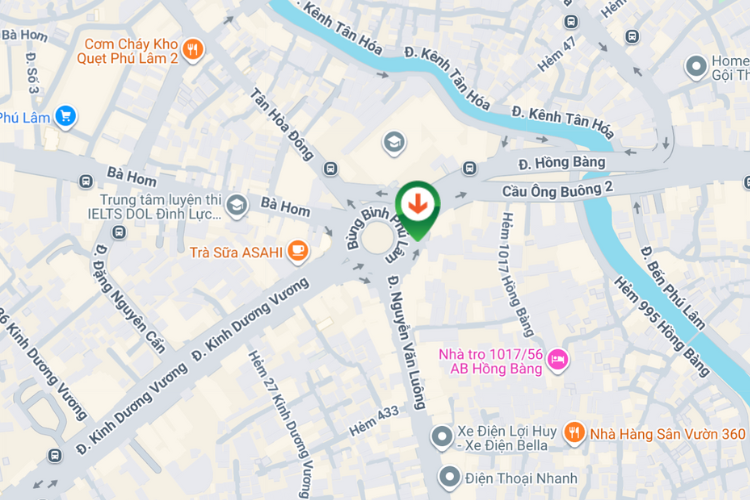 Map -  Horizontal Wall-mounted Pano Billboard at 1047 Hong Bang, Binh Tay Ward, Ho Chi Minh City (Phu Lam Roundabout)