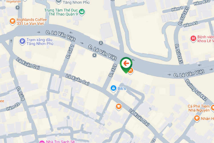 Map - Horizontal Wall-mounted Pano Billboard at 418 Le Van Viet, Tang Nhon Phu Ward, Ho Chi Minh City