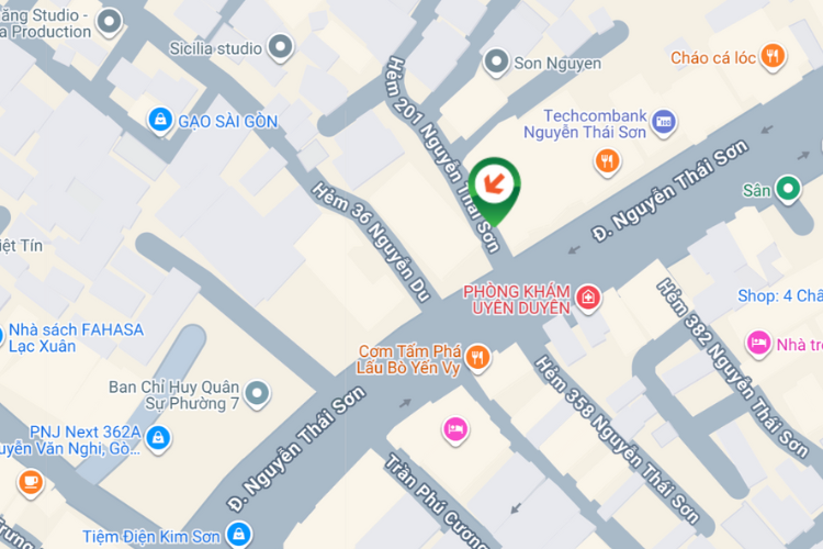 Map -  Horizontal Wallscape Billboard at 203 Nguyen Thai Son, An Nhon Ward, Ho Chi Minh City (FPT Store)