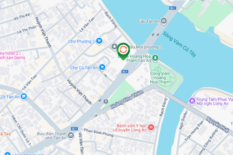 Map - Horizontal Unipole Billboard at Khu Vuc Cho Phuong 2, Long An Ward, Tay Ninh (Tan An Bridge)