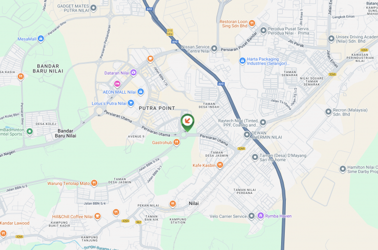 Map - Free Standing Billboard at Persiaran Utama, Nilai, Negeri Sembilan (roundabout Persimpangan Jalan BBN 1/1)